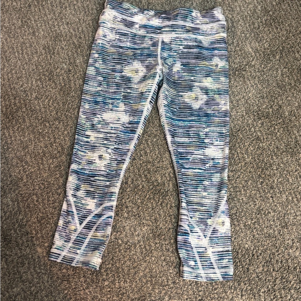 Lululemon Athletica Blue Patterned Leggings size 6